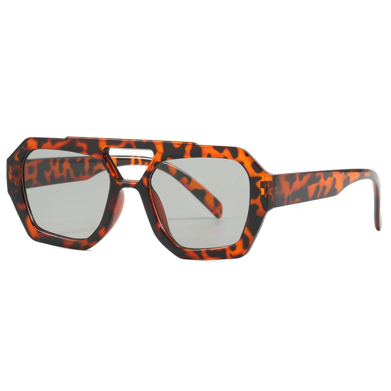 Wandern Neues Doppelbrückendesign Damen Anti-Licht-Brille Mode Leopardmuster Design Brille Hohe Qualität Outdoor Sonnenschutz