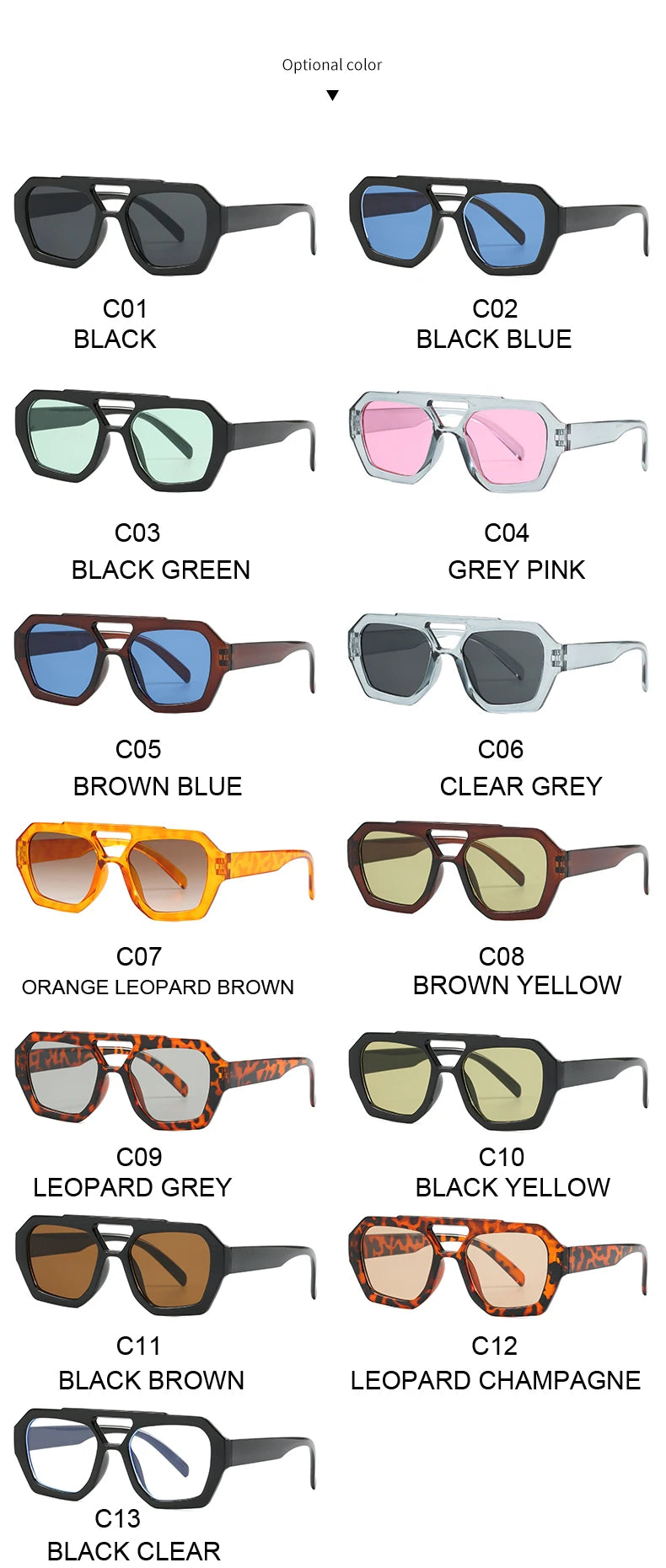 Wandern Neues Doppelbrückendesign Damen Anti-Licht-Brille Mode Leopardmuster Design Brille Hohe Qualität Outdoor Sonnenschutz