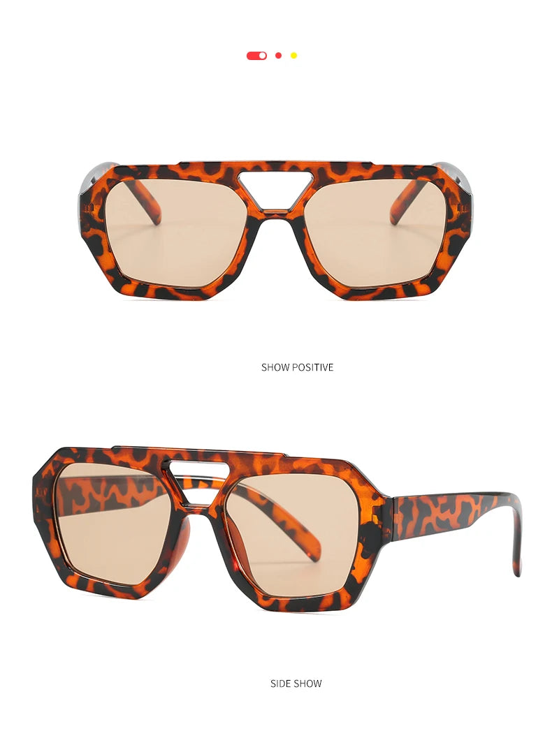 Wandern Neues Doppelbrückendesign Damen Anti-Licht-Brille Mode Leopardmuster Design Brille Hohe Qualität Outdoor Sonnenschutz