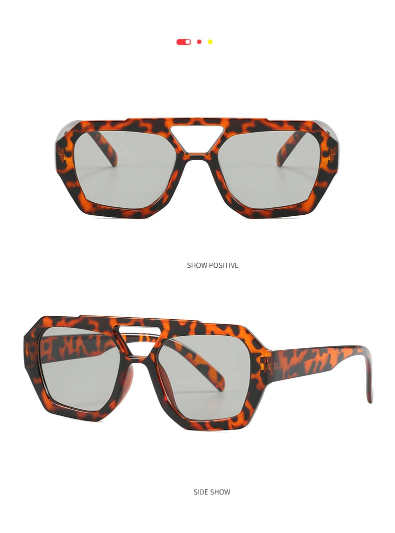 Wandern Neues Doppelbrückendesign Damen Anti-Licht-Brille Mode Leopardmuster Design Brille Hohe Qualität Outdoor Sonnenschutz