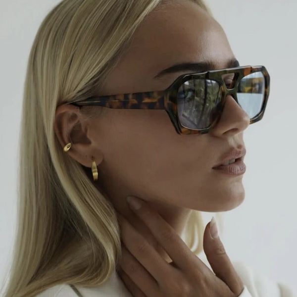 Wandern Neues Doppelbrückendesign Damen Anti-Licht-Brille Mode Leopardmuster Design Brille Hohe Qualität Outdoor Sonnenschutz