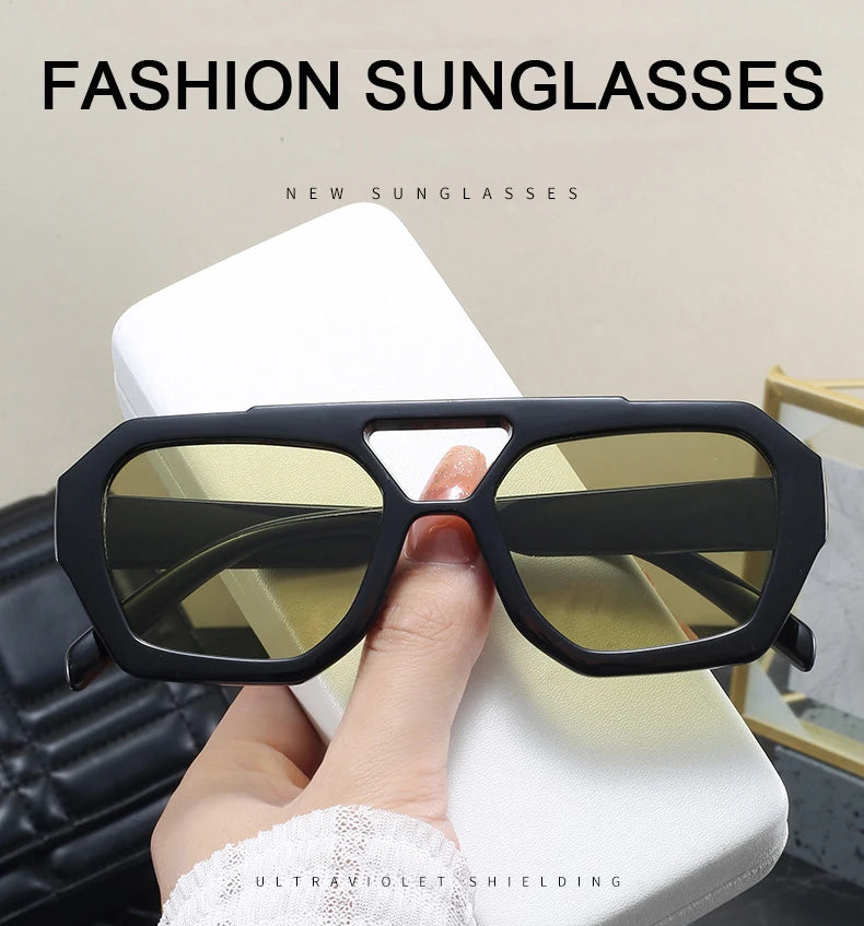 Wandern Neues Doppelbrückendesign Damen Anti-Licht-Brille Mode Leopardmuster Design Brille Hohe Qualität Outdoor Sonnenschutz